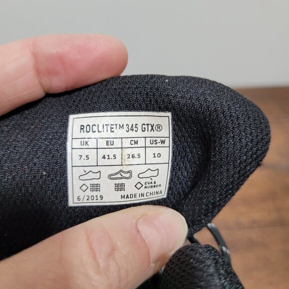 EUC INOV8 ROCLITE 345 GTX Goretex Black/Grey Waterproof Hiking Boots Women's 10 - Picture 10 of 10